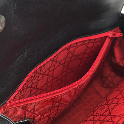 Christian Dior CD Logo Handbag Black Vintage hfa4nr