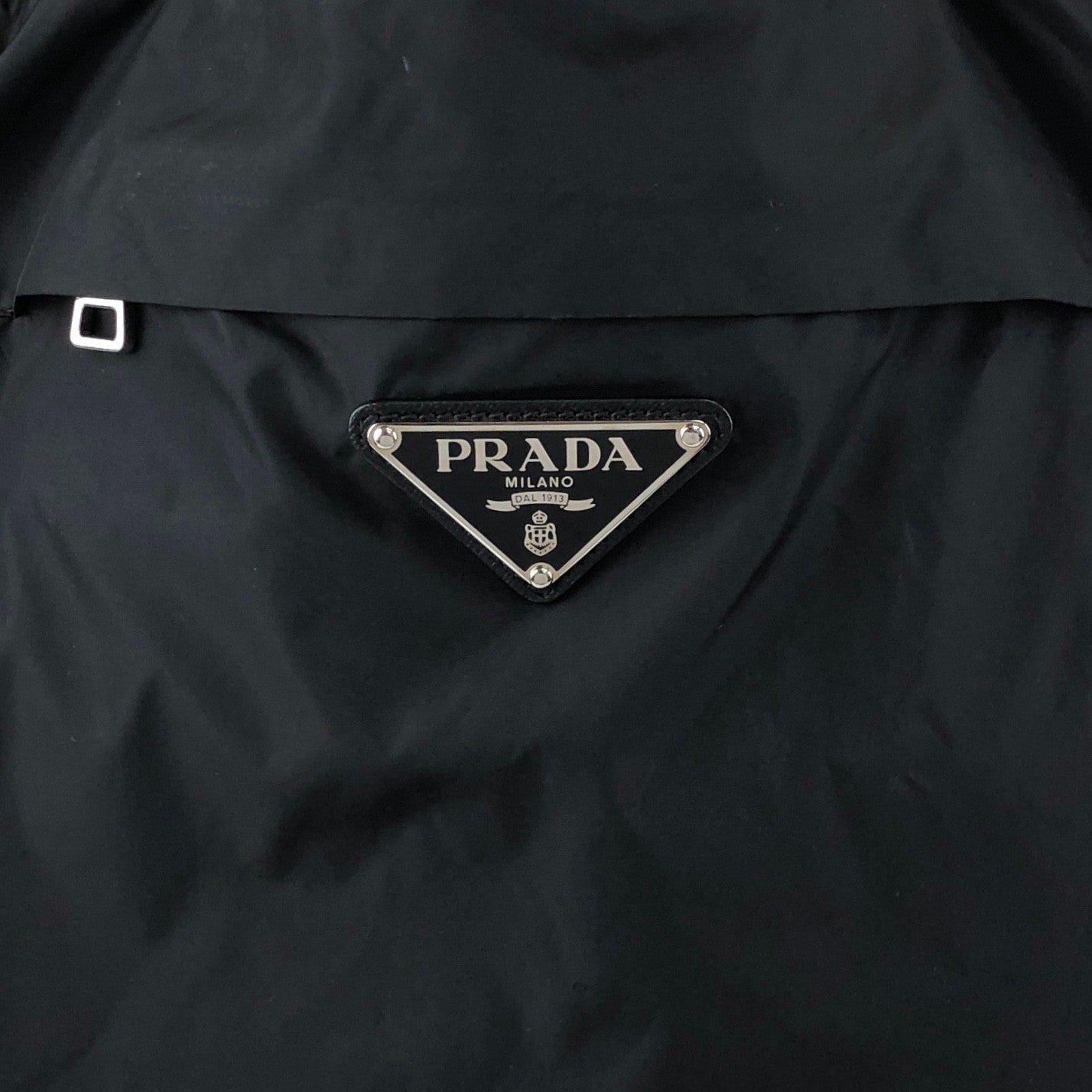 PRADA Tessuto Triangle Logo Handbag Totebag Black Vintage txv6yu