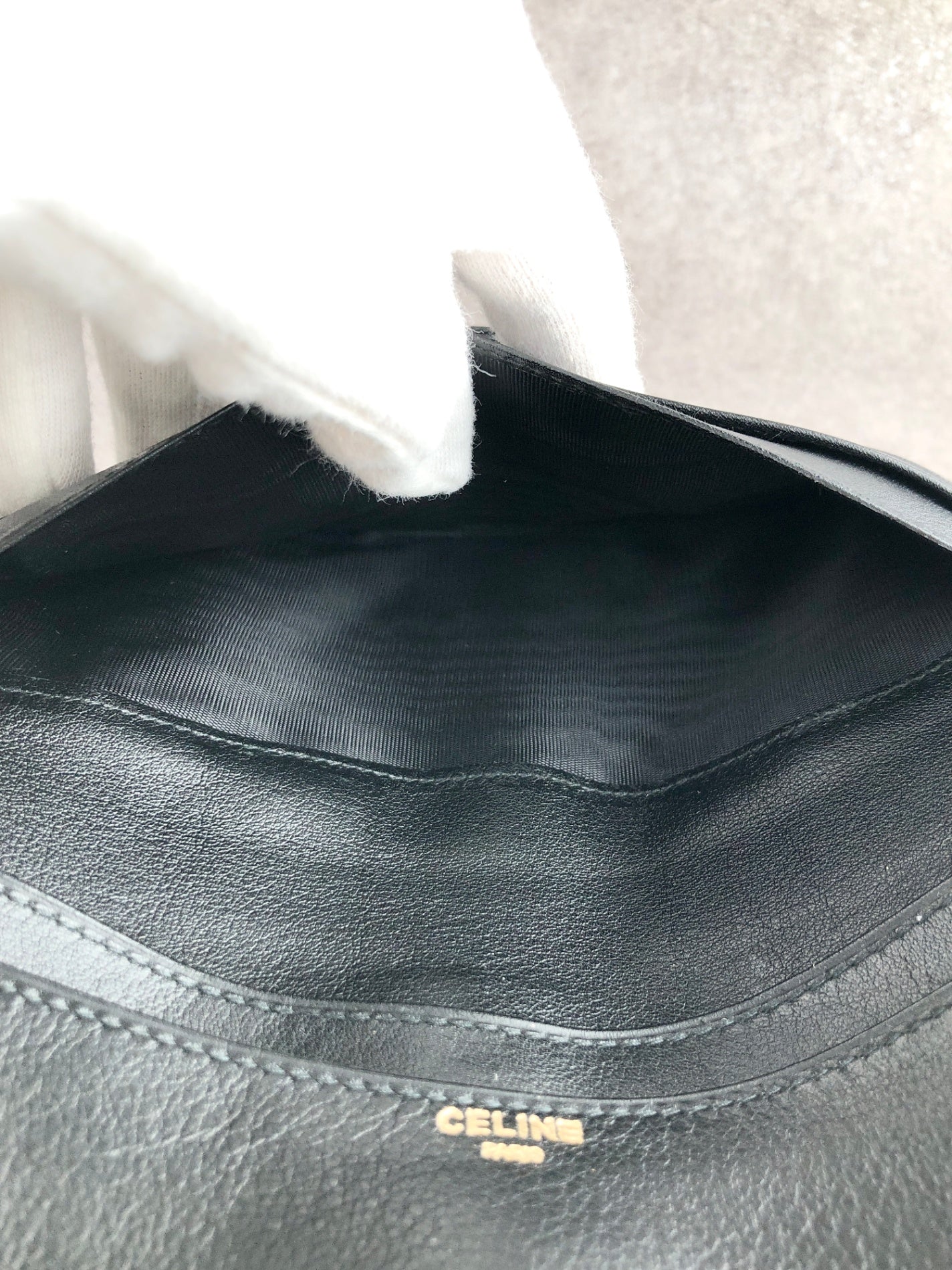 CELINE Blason Long Wallet Black Vintage 4g2ket