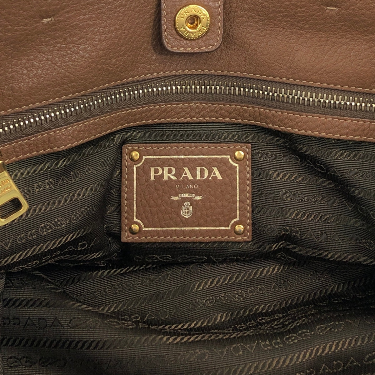 PRADA Logo Two-way Totebag Shoulder bag Brown Vintage 38ggy4