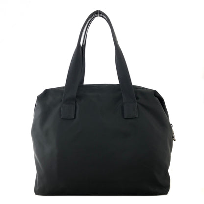 PRADA Triangle Logo Nylon Handbag Boston bag Black Vintage aki77w