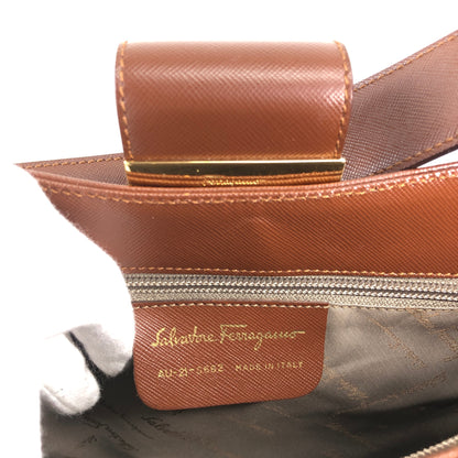 Salvatore Ferragamo Gancini Shoulder bag Brown Vintage xfdst7