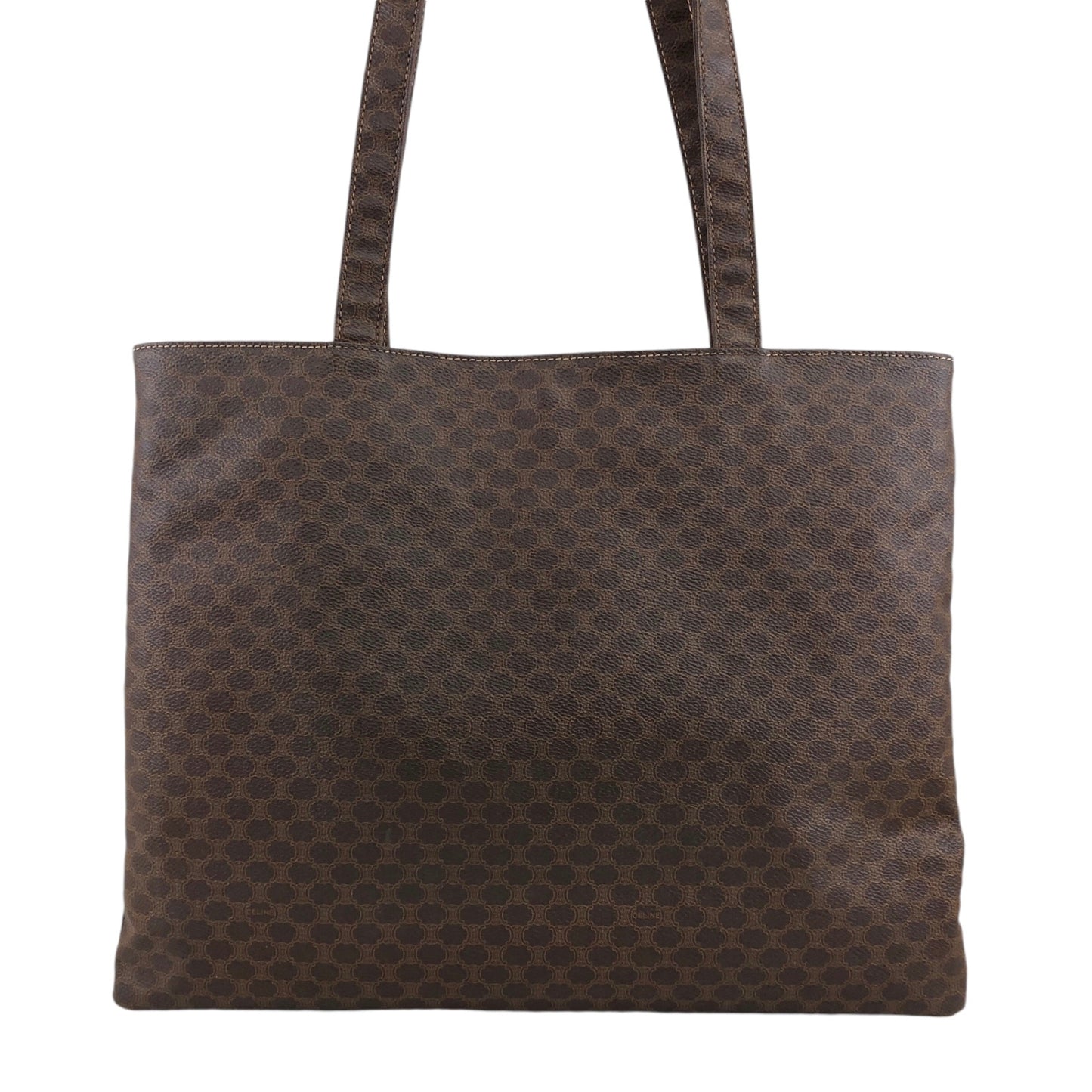 CELINE Macadam Logo Handbag Totebag Brown Vintage idxpny