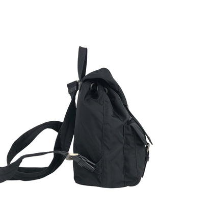 PRADA Triangle Logo Double Pocket Backpack Black Vintage hbs63x