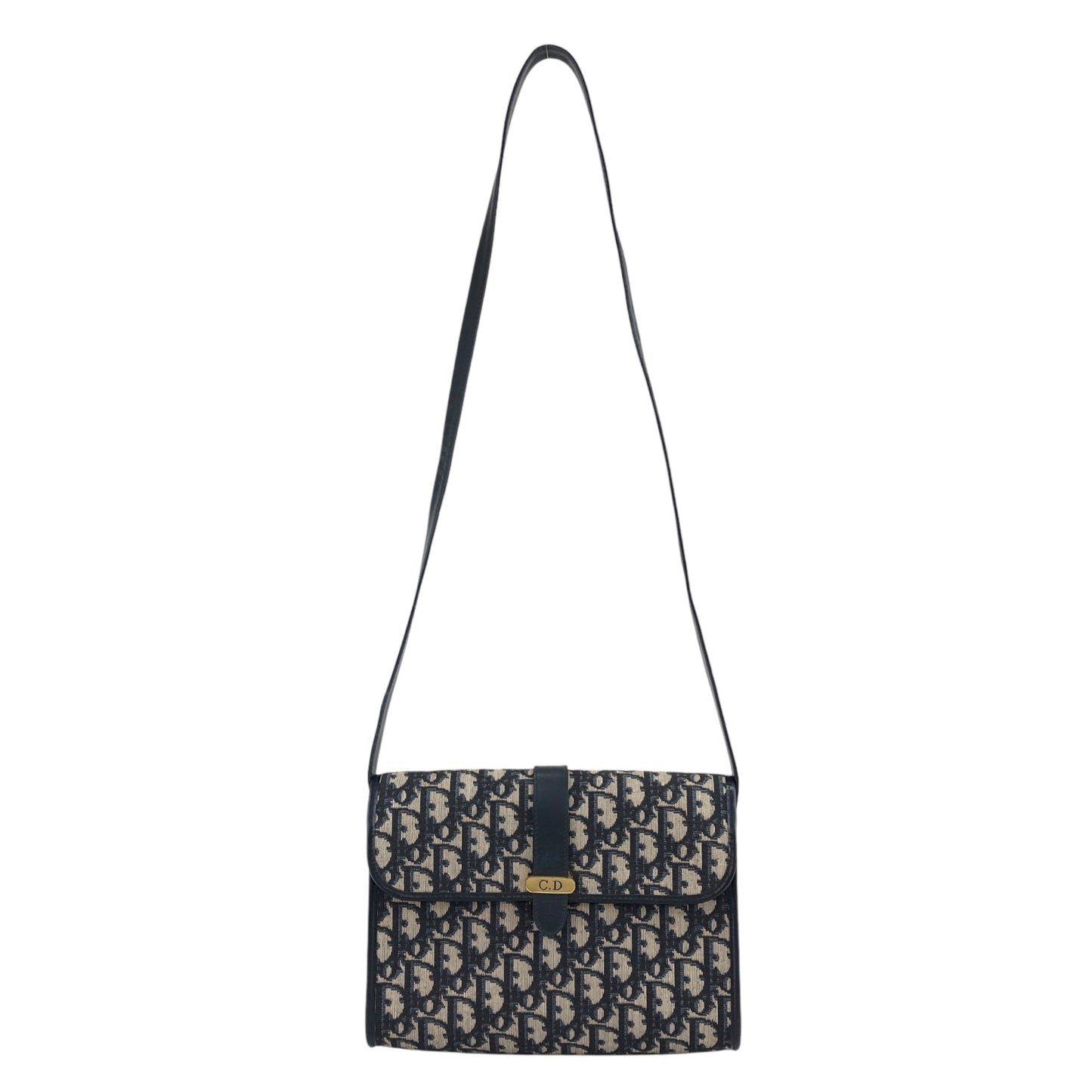 Christian Dior Trotter CD Logo 單肩包 海軍藍 復古 sajty4