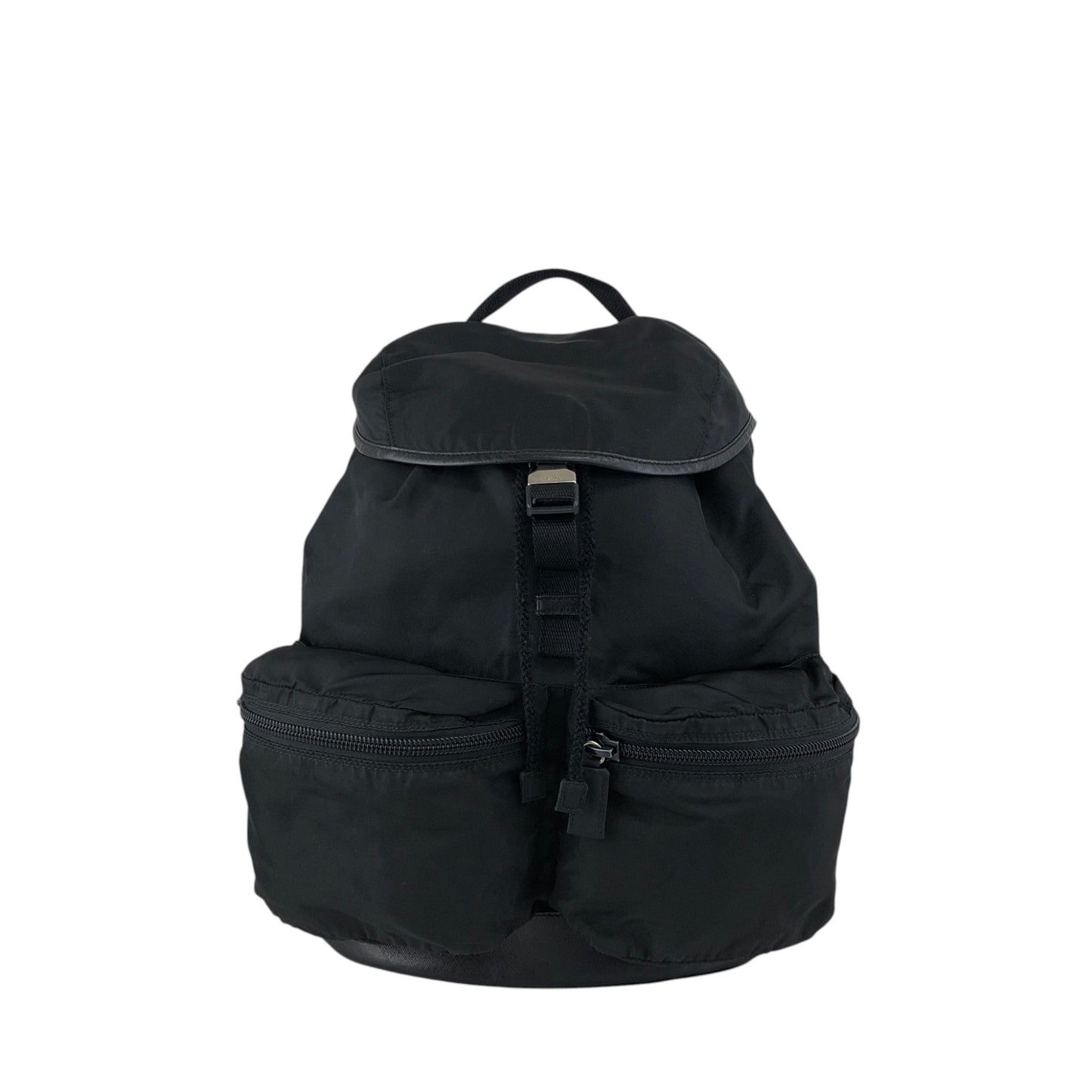 PRADA Tessuto Triangle Logo Backpack Black Vintage cdmpeg