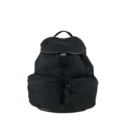 PRADA Tessuto Triangle Logo Backpack Black Vintage cdmpeg