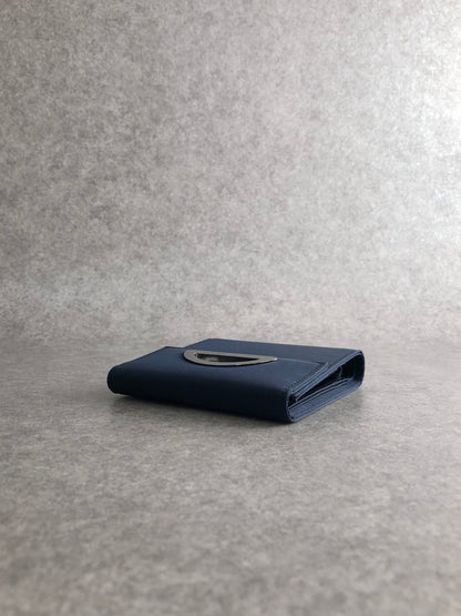 Christian Dior CD Logo Folded Wallet Navy Vintage 3mutvv