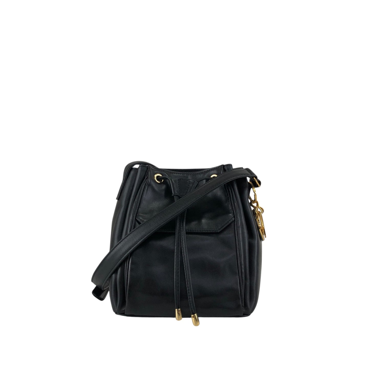 Christian Dior Logo Charm Small Shoulder bag Black Vintage gpxtra