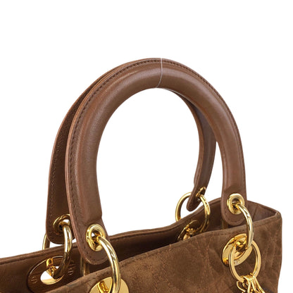 Christian Dior Lady Dior Cannage Two-way Handbag Shoulder bag Brown Vintage thfb5y