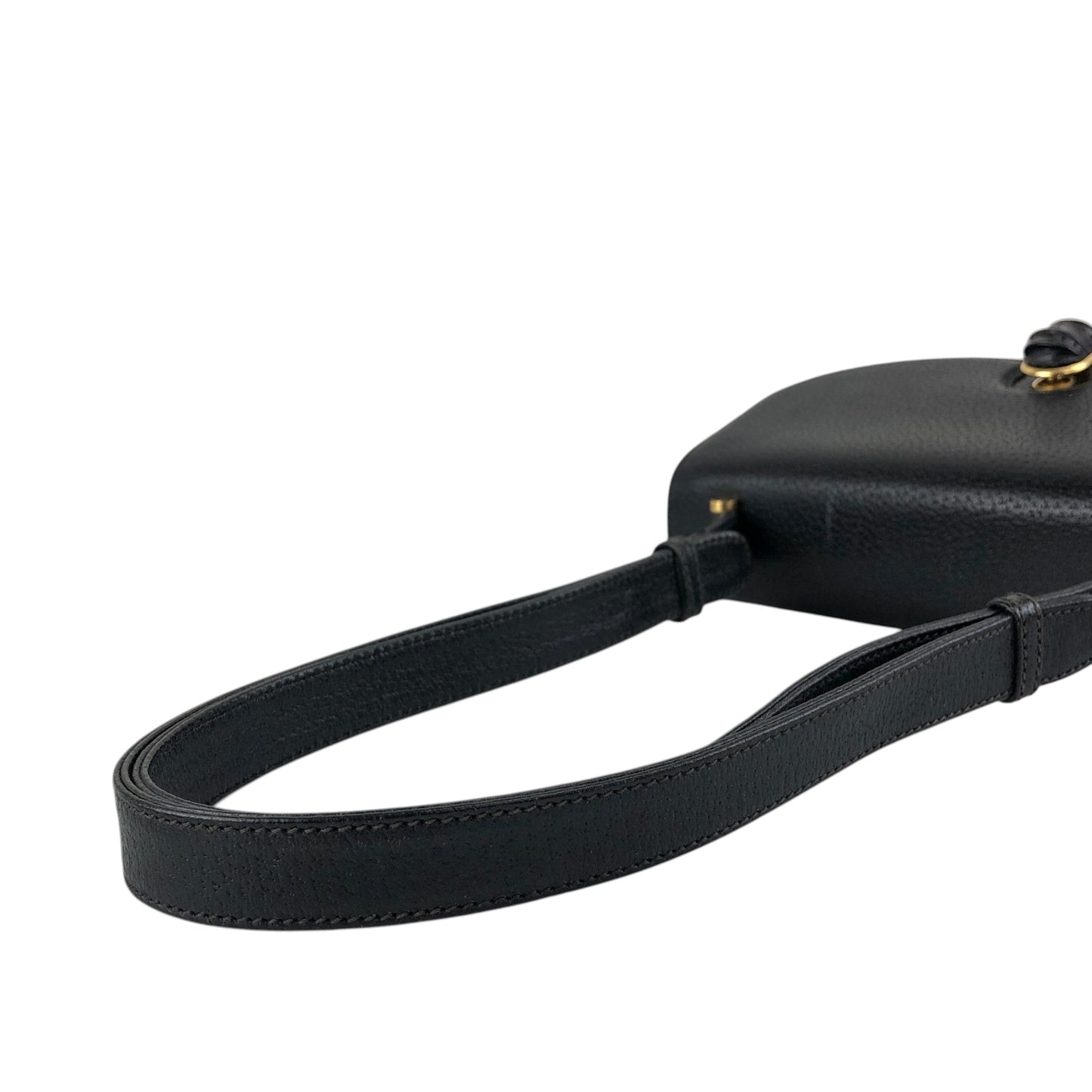 GUCCI Bamboo Shoulder bag Black Vintage g6iek4