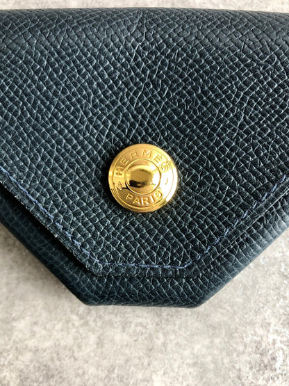 HERMES Coin Purse Navy Vintage mtijfp