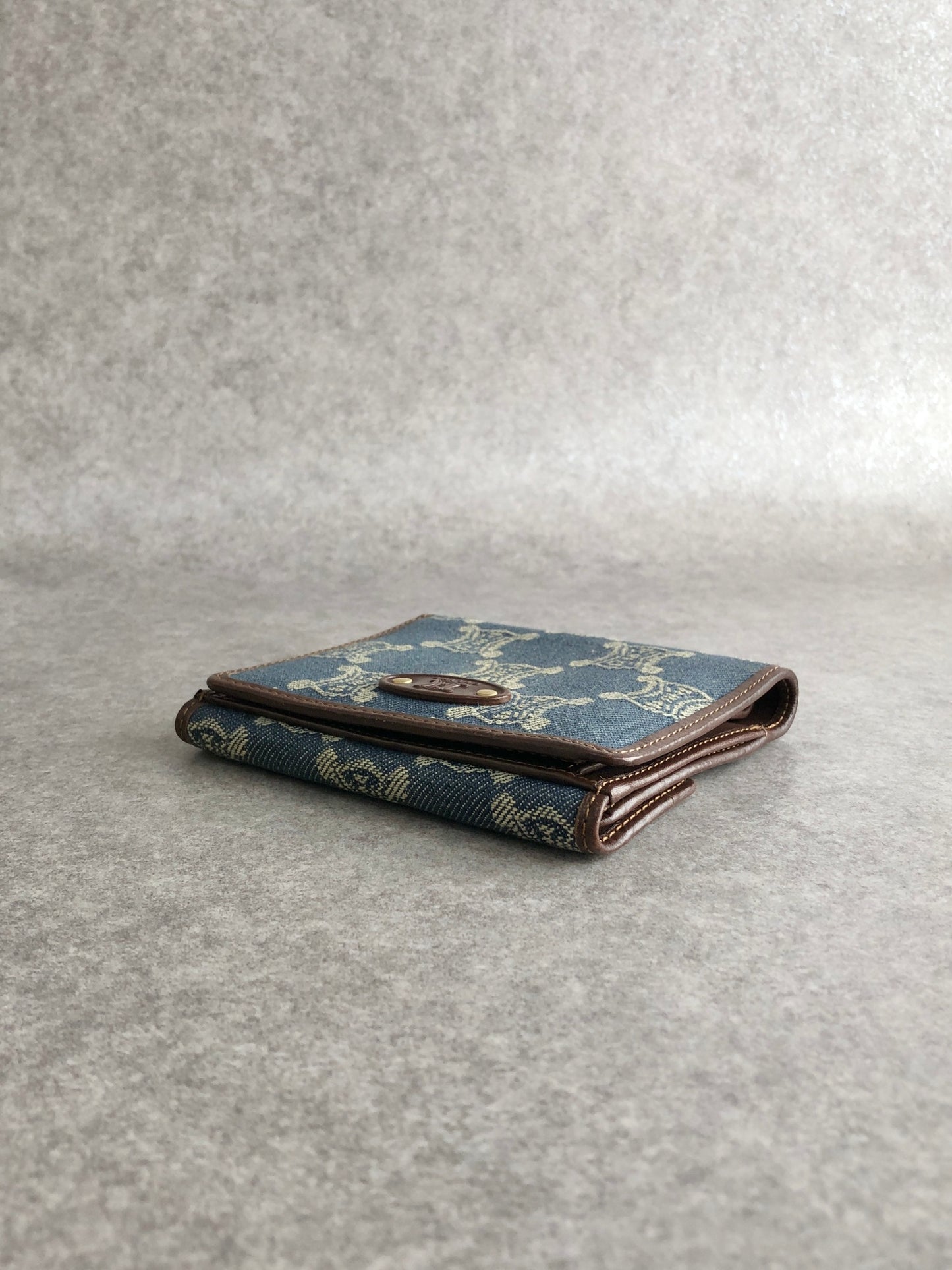 CELINE Paris Macadam Folded Wallet Indigo Vintage y56tva