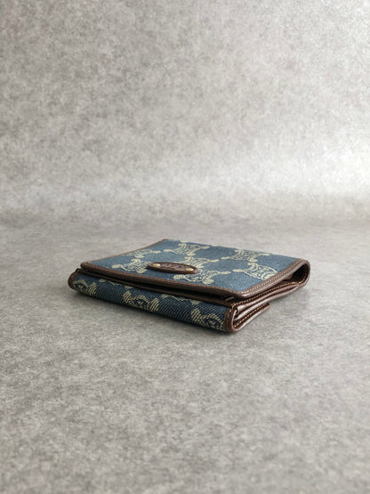 CELINE Paris Macadam Folded Wallet Indigo Vintage y56tva