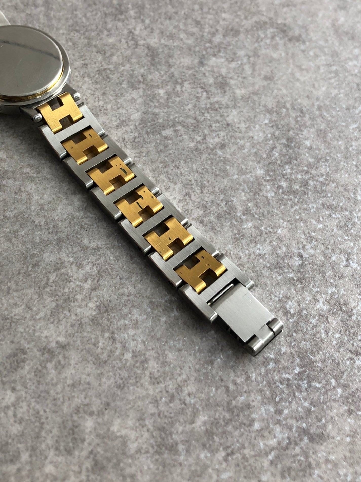 HERMES Quartz Watch Gold×Silver 317623 Vintage aai6x8