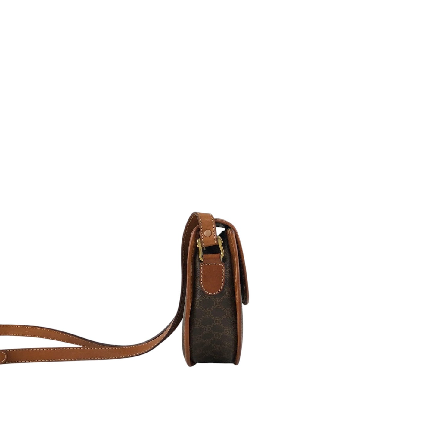 CELINE Macadam Blason Shoulder bag Brown Vintage ezwy2j