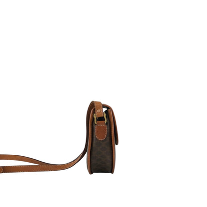 CELINE Macadam Blason Shoulder bag Brown Vintage ezwy2j