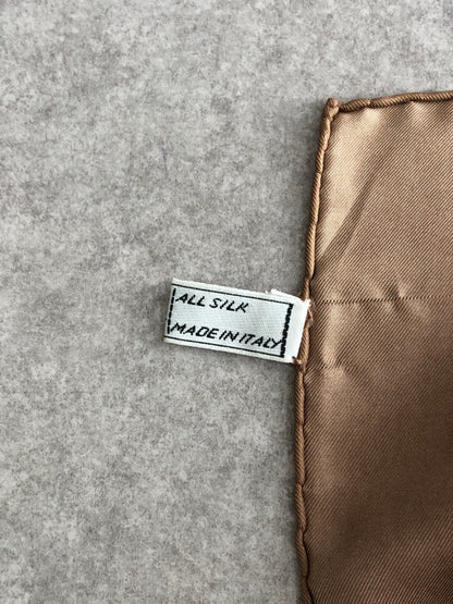 CELINE Silk Scarf Brown×Gold Vintage rj3cgj