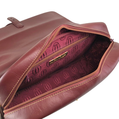 Cartier Logo Embossed Shoulder bag Bordeaux Vintage dwdxvx