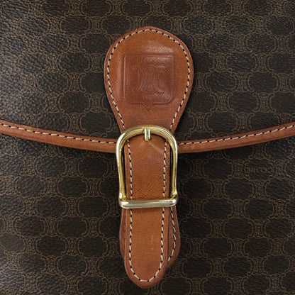 CELINE Macadam Blason Front Buckle Shoulder bag Brown Vintage n75n6t