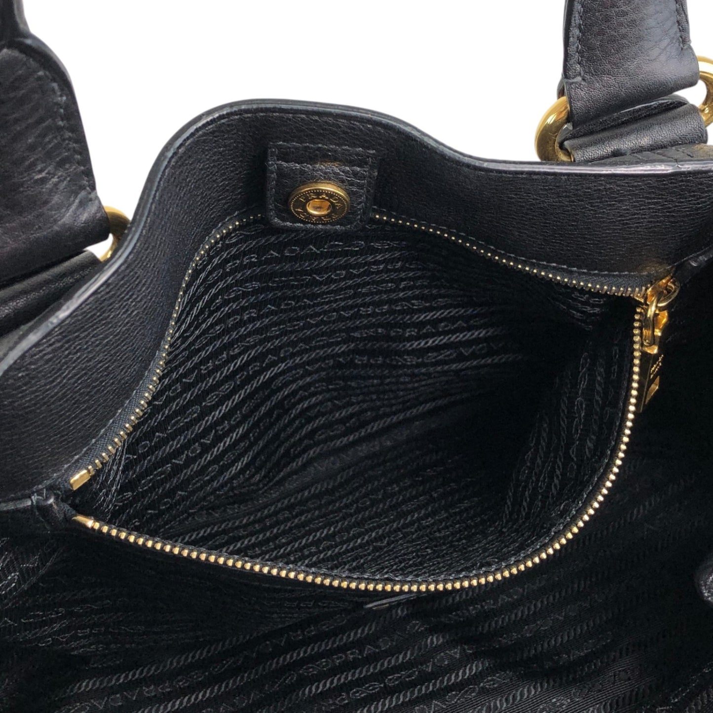 PRADA Logo Two-way Handbag Shoulder bag Black Vintage 5umuja