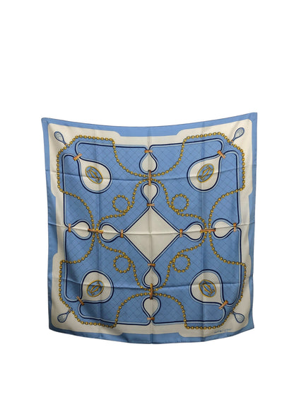 Cartier Silk Scarf Blue Vintage 2ypcgp