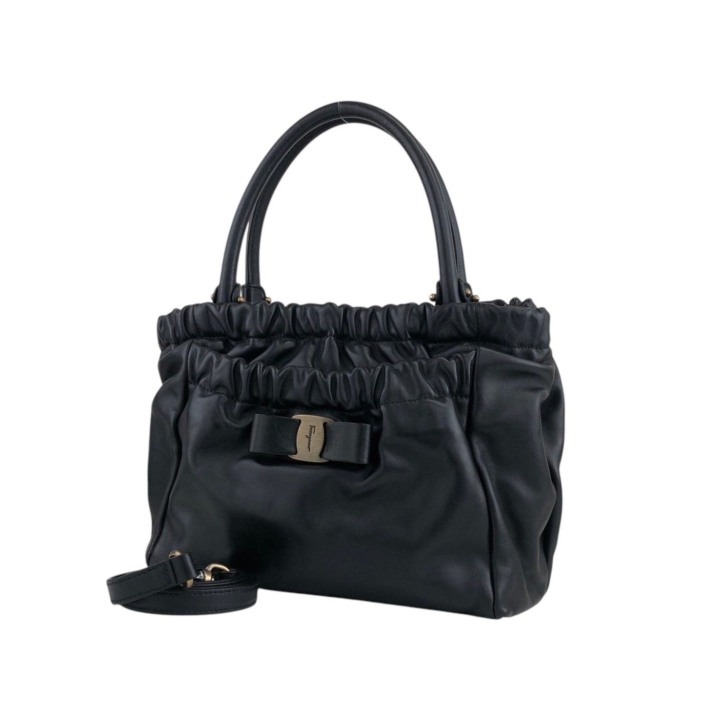 Salvatore Ferragamo Vala 兩用包 手提包 肩背包 黑色 復古 ax3kha