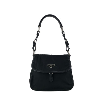 PRADA Triangle Logo Shoulder bag Hobobag Black Vintage ytkjet