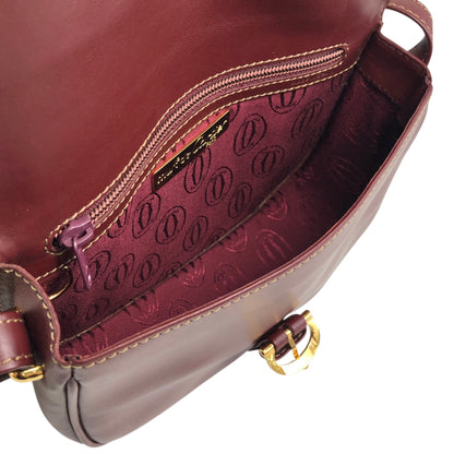 Cartier Front Buckle Shoulder bag Bordeaux Vintage iejnyi