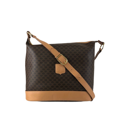 CELINE Macadam Blason Shoulder bag Brown Vintage  g3s2vt