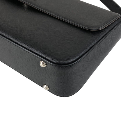 BURBERRY Logo Shoulder bag Black Vintage 5huwxe
