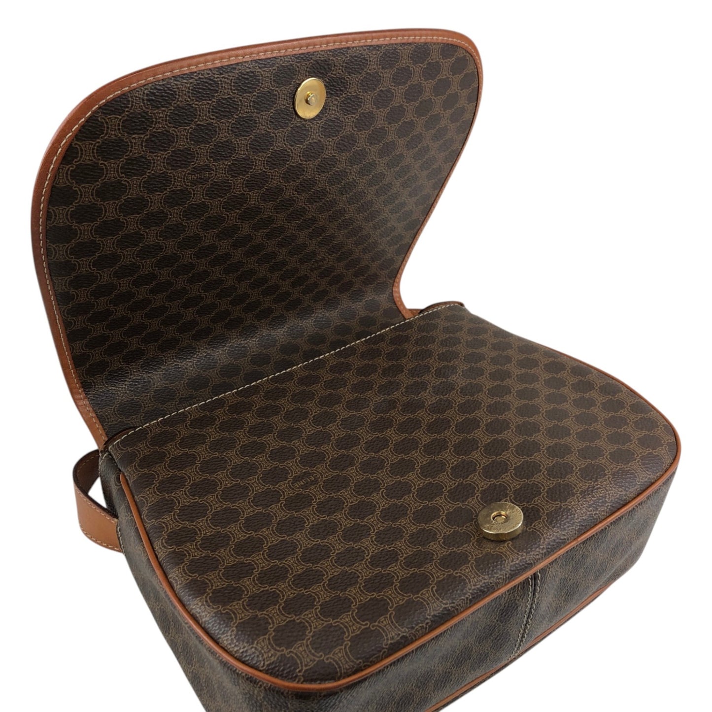 CELINE Macadam Blason Shoulder bag Brown Vintage 6pmbjw