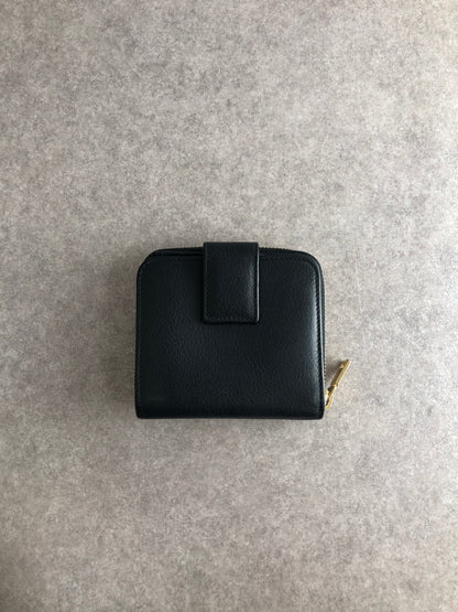 Yves Saint Laurent YSL Logo Folded Wallet Black Vintage xjddhr