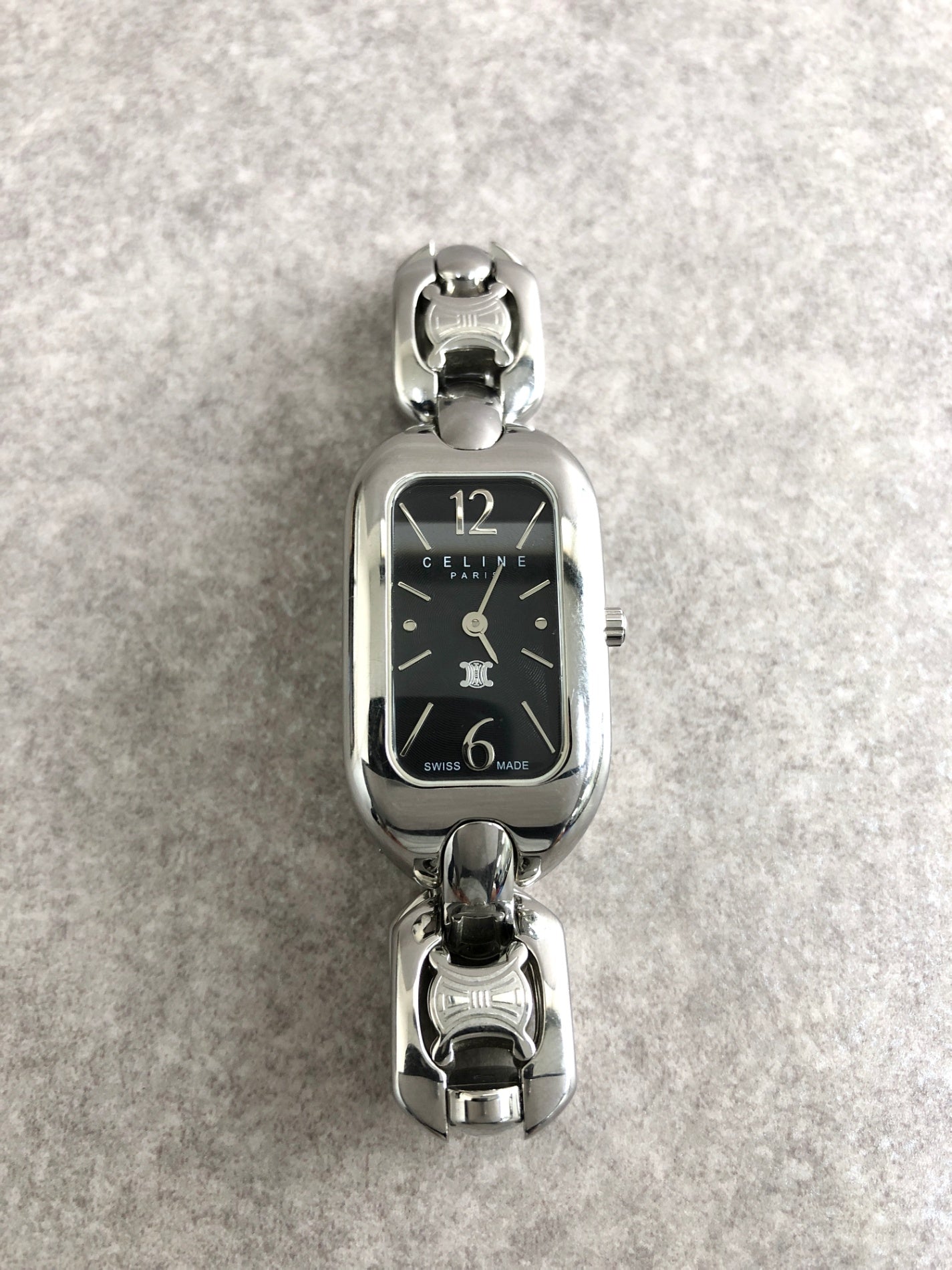 CELINE Macadam Quartz Watch Silver Vintage tpjpgn