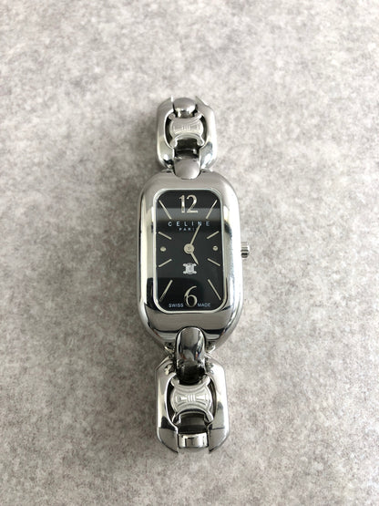 CELINE Macadam Quartz Watch Silver Vintage tpjpgn