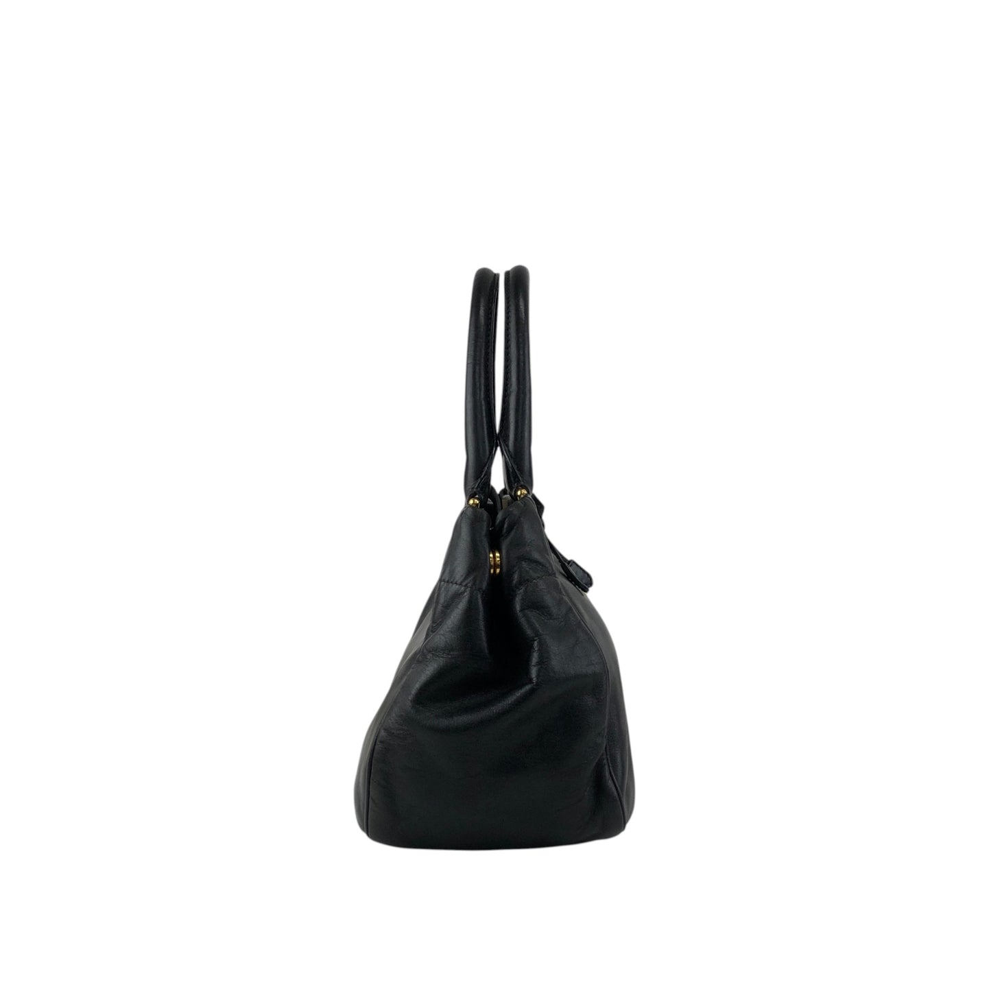 PRADA Logo Drawstring Handbag Shoulder bag Black Vintage dxxaru