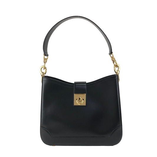 CELINE Gancini Shoulder bag Black Vintage ucswkg