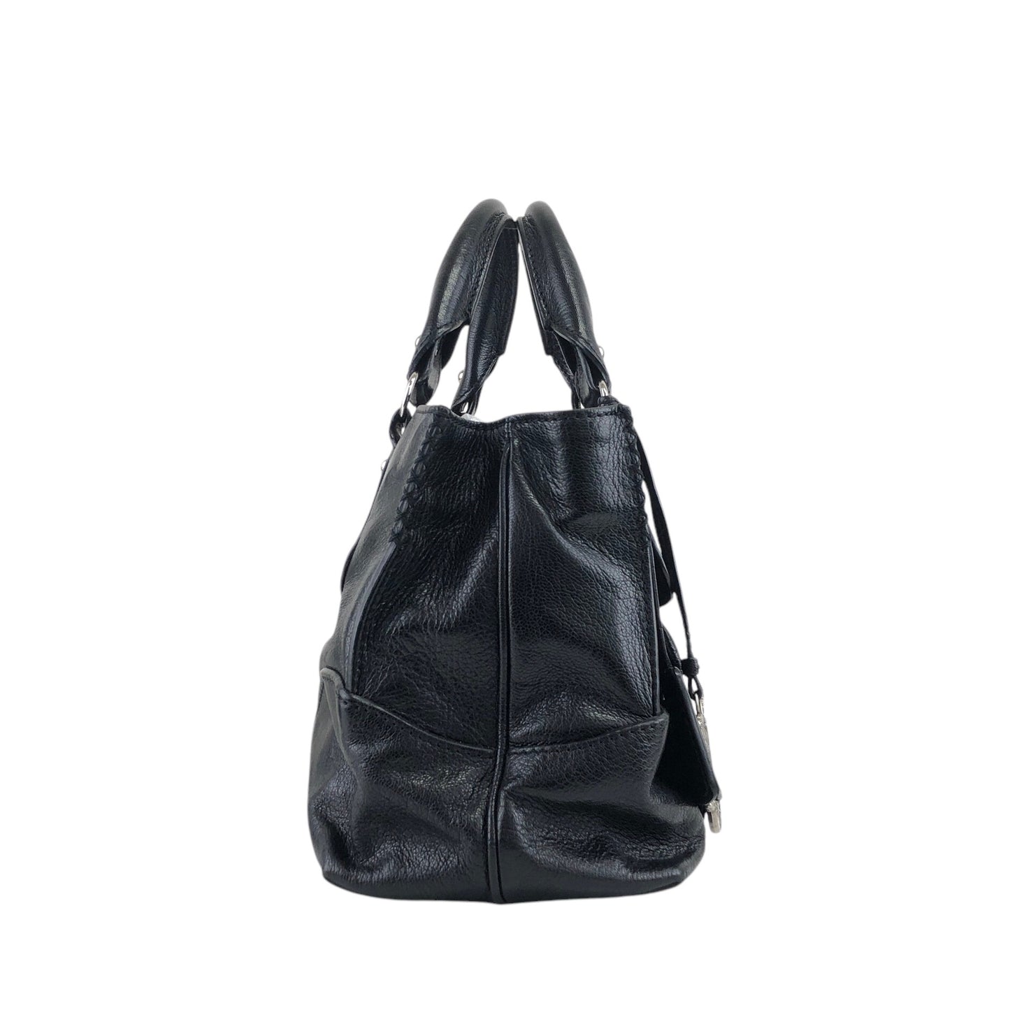 CELINE Logo Handbag Black Vintage p2zgdh