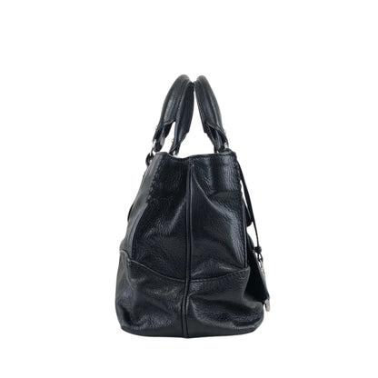 CELINE Logo Handbag Black Vintage p2zgdh