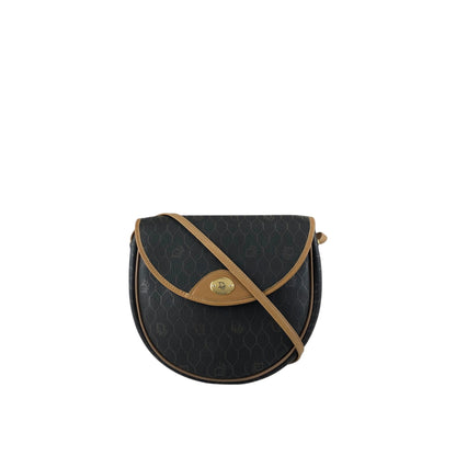 Christian Dior Honeycomb Pattern Logo Shoulder bag Black Vintage j8jdng