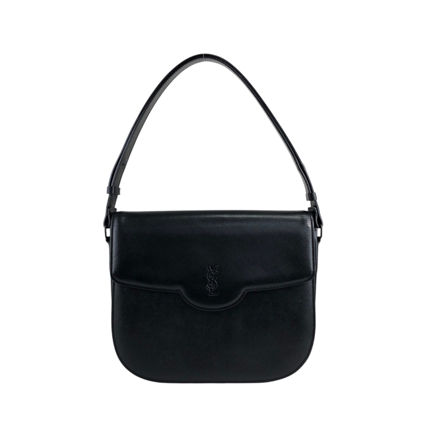 Yves Saint Laurent YSL Logo Shoulder bag Black Vintage bscs8w