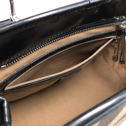 BURBERRY Check Handbag Beige Vintage y44p83