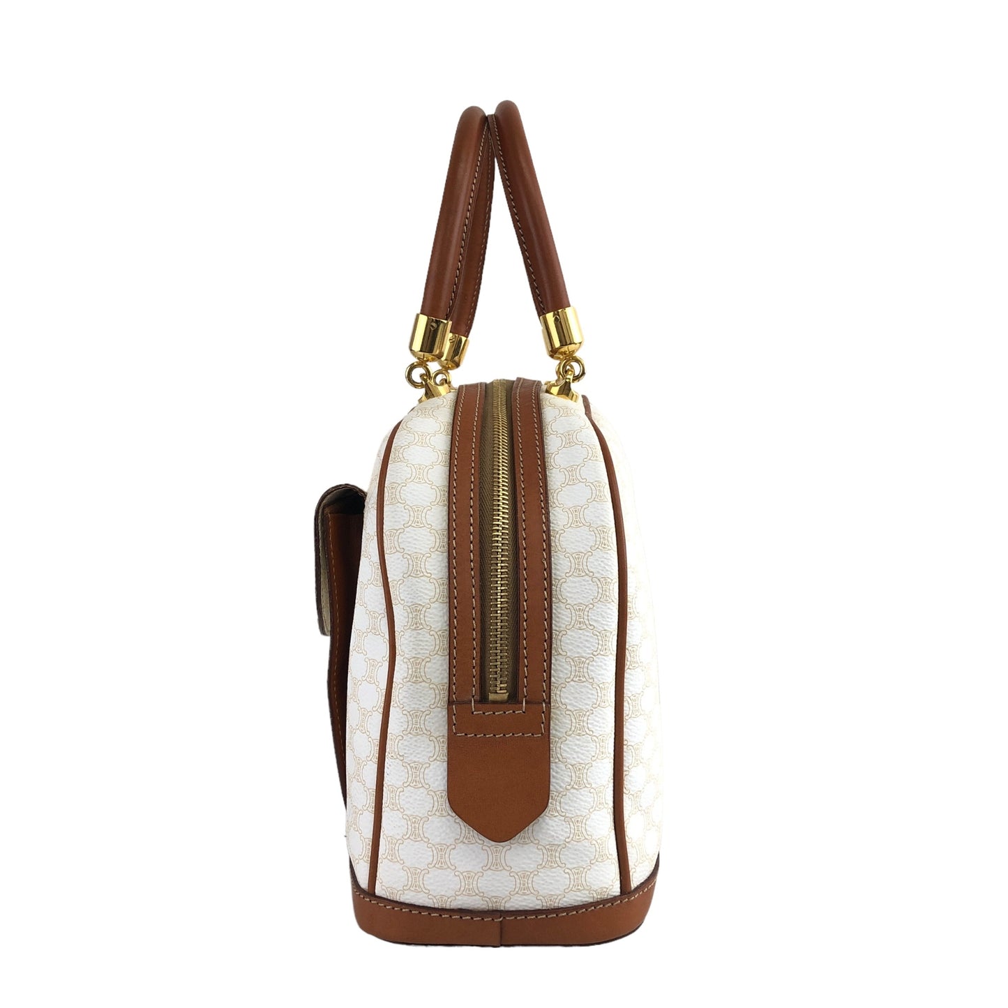 CELINE Macadam Blason Handbag White Vintage nvdawv