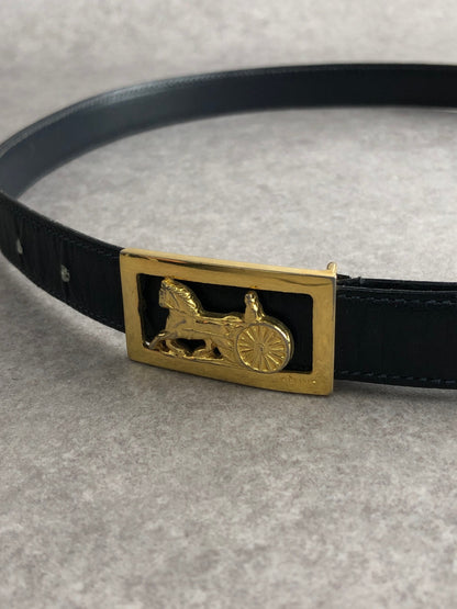CELINE Horse Carriage Belt Navy Vintage zz8uea