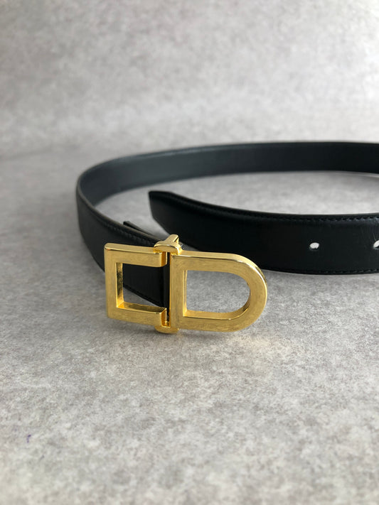 Christian Dior CD Logo Belt Black Vintage 5rtg4j