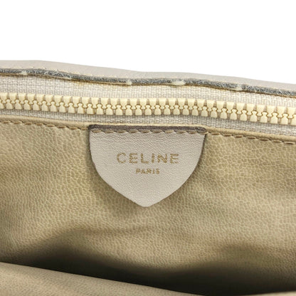 CELINE Triomphe Chain Shoulder bag Beige Vintage em4s7t
