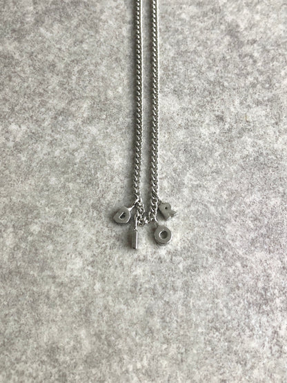 Christian Dior Dior Logo Charm Necklace Silver Vintage vrmrth
