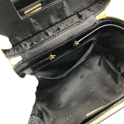 VALENTINO GARAVANI Logo Charm Two-way Handbag Shoulder bag Black Vintage b2wgf5