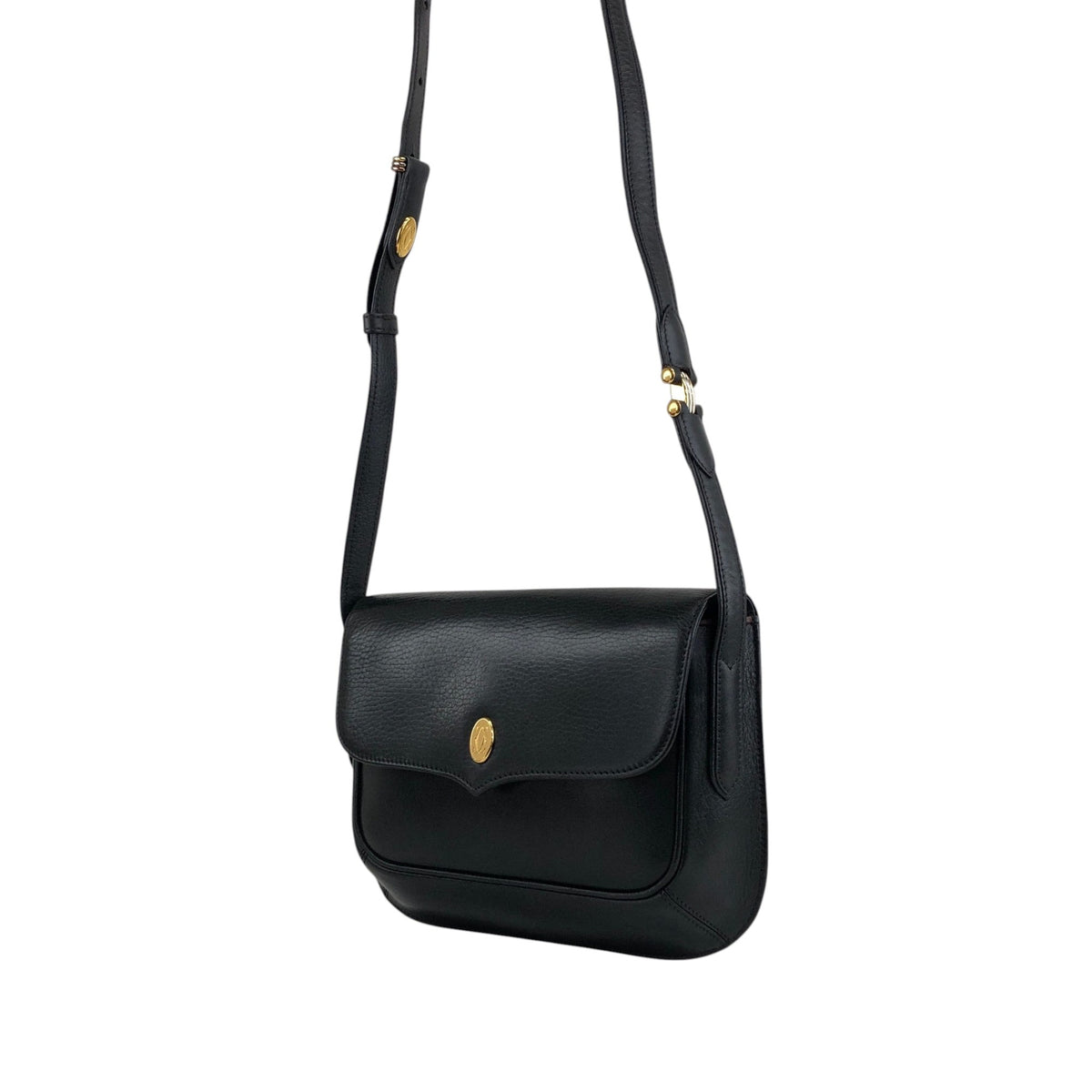 Cartier Logo Trinity Shoulder bag Black Vintage j72pji