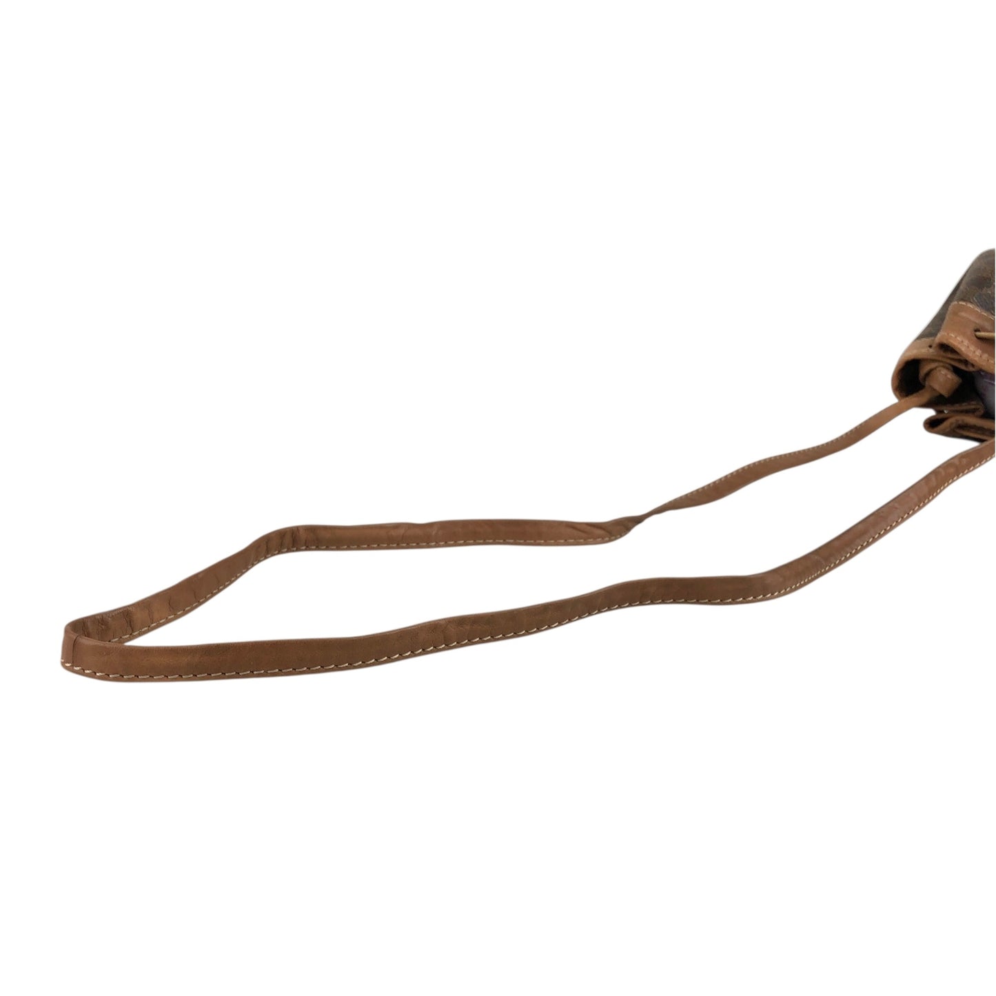 CELINE Macadam Blason Drawstring Shoulder bag Brown Vintage wt5bvk